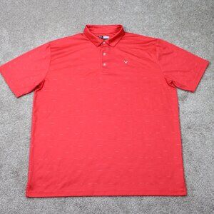 Callaway‎ Opti-Dri Polo Shirt Mens XL Red  Polyester Golf Short Sleeve Pullover